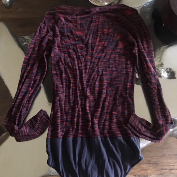 Maje purple stripe long sleeve bodysuit - Picture 3 of 4